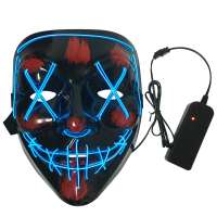 Halloween decoration light up DJ party neon glowing el wire rave LED party mask