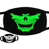 Wholesale  Halloween glow black mouth party mask